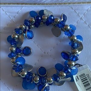 Blue coil bracelet